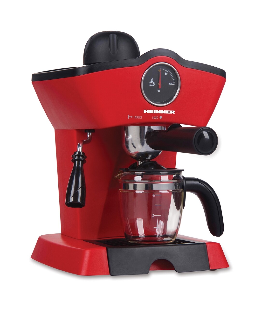 Espressor Charm, Heinner, 800 W, 250 ml, rosu - imagine 4